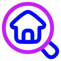 Location Building Search Icon from Plump Neon Set