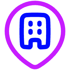 Location Company Building Pin Icon from Plump Neon Set
