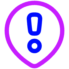Location Hazard Attention Pin Icon from Plump Neon Set