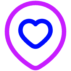 Location Heart Pin Icon from Plump Neon Set