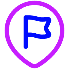 Location Pin Favorite Flag Icon from Plump Neon Set