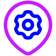Pin Setting Gear Icon from Plump Neon Set