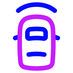 Car Top Front Sensor Icon from Plump Neon Set