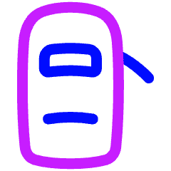 Car Top One Door Open 2 Icon from Plump Neon Set