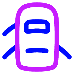 Car Top Three Door Open 3 Icon from Plump Neon Set