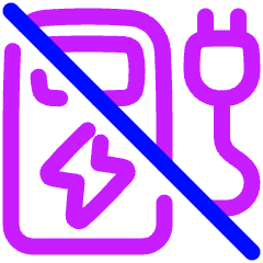 Electric Charging Station Cross Icon from Plump Neon Set