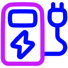 Electric Charging Station Icon from Plump Neon Set