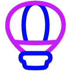 Hot Air Balloon Icon from Plump Neon Set