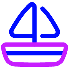 Sail Ship Icon from Plump Neon Set