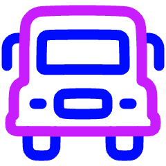 School Bus Front Icon from Plump Neon Set