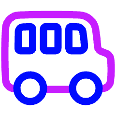 School Bus Side Icon from Plump Neon Set
