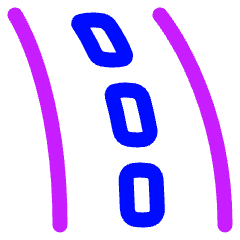 Street Road Curve Left Icon from Plump Neon Set