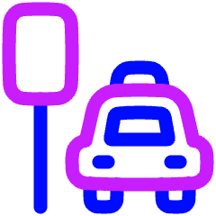Taxi Station Icon from Plump Neon Set