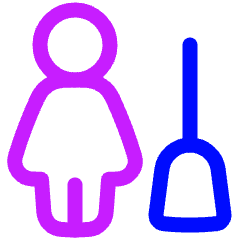 Cleaning Room Woman Icon from Plump Neon Set