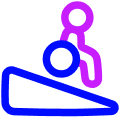 Disability Ramp Down Icon from Plump Neon Set