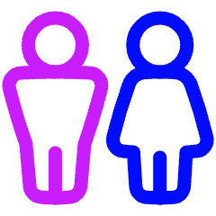 Toilet Man Woman 1 Icon from Plump Neon Set