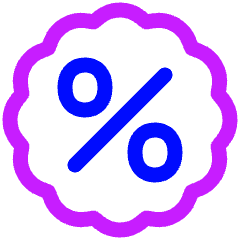 Discount Percent Badge Icon from Plump Neon Set