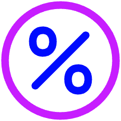 Discount Percent Circle Icon from Plump Neon Set