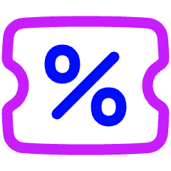 Discount Percent Coupon Icon from Plump Neon Set