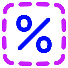 Discount Percent Cutout Icon from Plump Neon Set