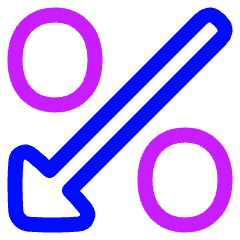Discount Percent Decrease Icon from Plump Neon Set