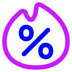 Discount Percent Fire Icon from Plump Neon Set