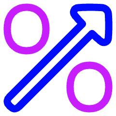 Discount Percent Increase Icon from Plump Neon Set
