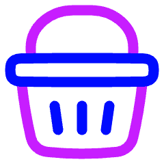 Shopping Basket 3 Icon from Plump Neon Set