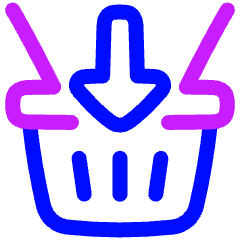 Shopping Basket Add Icon from Plump Neon Set