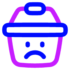 Shopping Basket Emoji Sad Icon from Plump Neon Set