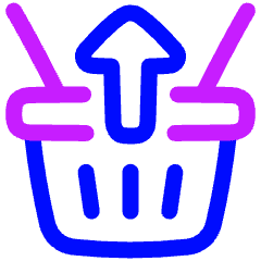Shopping Basket Remove Icon from Plump Neon Set
