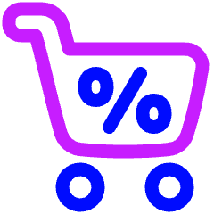 Shopping Cart Percent 1 Icon from Plump Neon Set