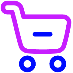 Shopping Cart Subtract Icon from Plump Neon Set