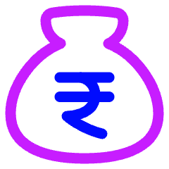 Bag Rupee Icon from Plump Neon Set