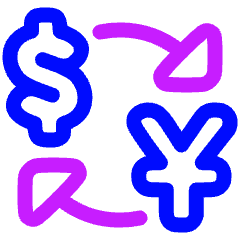 Cash Exchange Rate Icon from Plump Neon Set