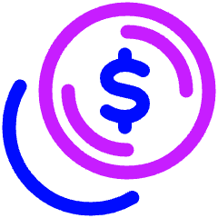 Dollar Coin 1 Icon from Plump Neon Set