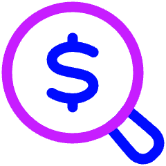 Search Dollar Icon from Plump Neon Set