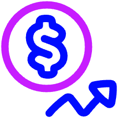 Dollar Increase Icon from Plump Neon Set