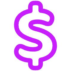 Dollar Icon from Plump Neon Set