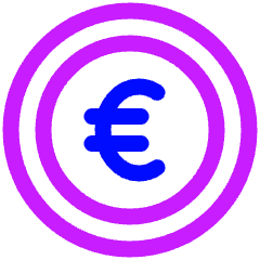 Euro Circle Icon from Plump Neon Set