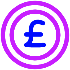 Pound Circle Icon from Plump Neon Set