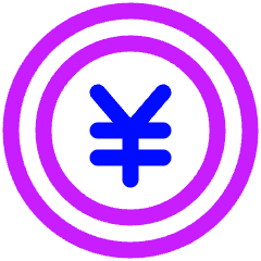 Yuan Circle Icon from Plump Neon Set