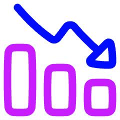 Graph Bar Decrease Icon from Plump Neon Set