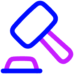 Justice Hammer Icon from Plump Neon Set