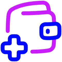 Wallet Add Plus Icon from Plump Neon Set