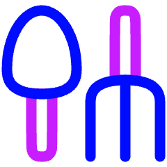 Shovel Rake Icon from Plump Neon Set