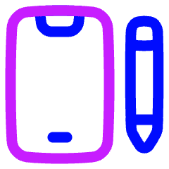 Phone Pen 2 Icon from Plump Neon Set