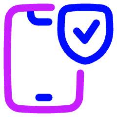 Phone Shield Icon from Plump Neon Set