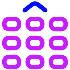 Phone Numpad Up Icon from Plump Neon Set