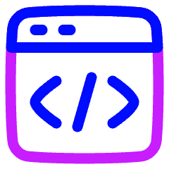 Browser Code 2 Icon from Plump Neon Set